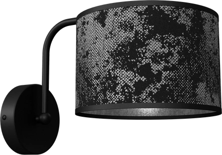 Stylowy kinkiet ścienny do salonu SATINO SILVER 1xE27 | czarny srebrny
