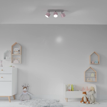 Lampa sufitowa DIXIE PINK 3x GX53 szer. 34cm | różowy