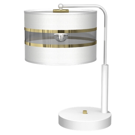 Lampka stołowa ULTIMO WHITE, MLP7354, biały/transparentny/złoty, 1x60W E27