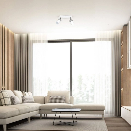 Lampa sufitowa nowoczesna reflektorek spot JOKER II biały szer. 36cm