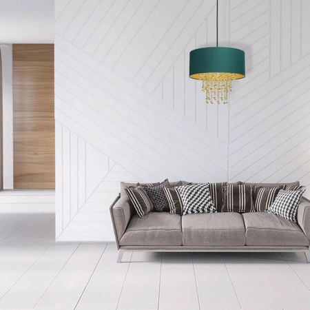 Nowoczesna lampa wisząca ALMERIA GREEN/GOLD 1xE27 MLP6451