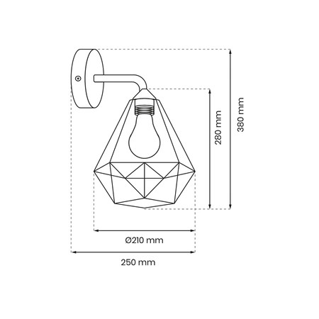 Kinkiet BASKET, szary, 1x60W E27, MLP7207