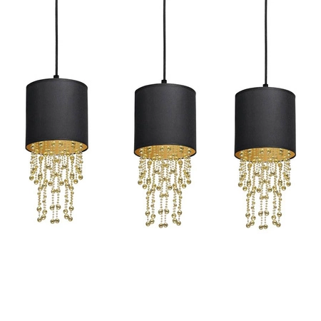 Nowoczesna lampa wisząca listwa ALMERIA BLACK/GOLD 3xE27 MLP64400