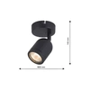 Lampa sufitowa/kinkiet PORTER, ML7642, czarna, 1x8W GU10, IP44