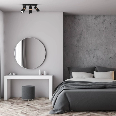 Lampa sufitowa nowoczesna reflektorek spot VIDAR III czarny szer. 60cm