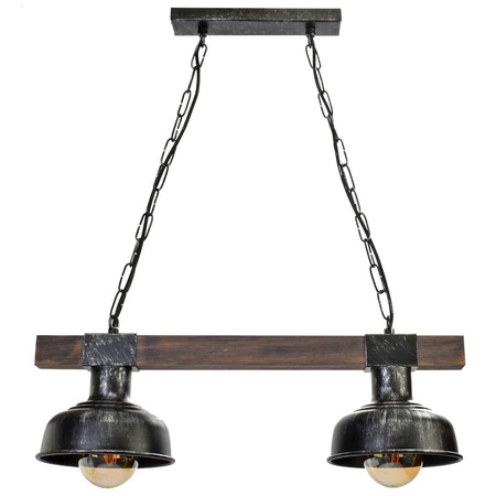 Lampa wisząca FARO BLACK / WOOD 2xE27 60W MLP6242