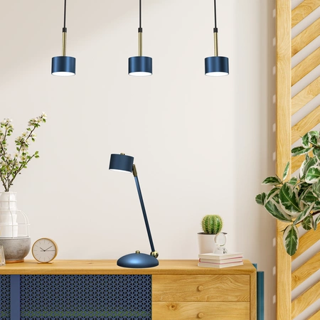 Lampka biurkowa ARENA, MLP7776, niebieski/złoty, 1x11W GX53