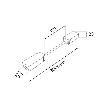 Slim Magnetic Track Czarny łącznik podwójny z kablem długim