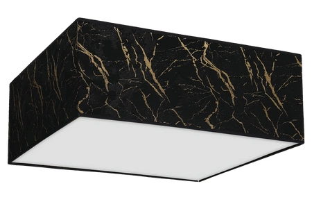 Kwadratowy plafon do salonu SENSO Black/Gold 50 cm 3xE27 | czarny złoty