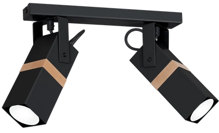 Lampa sufitowa nowoczesna reflektorek spot VIDAR II czarny szer. 40cm