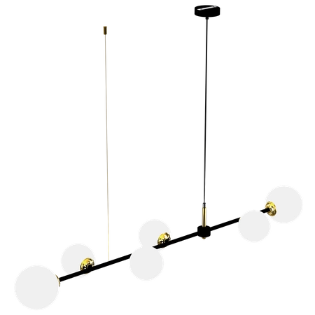 Lampa wisząca POP, MLP7846, czarny/złoty/biały, 6x40W E14