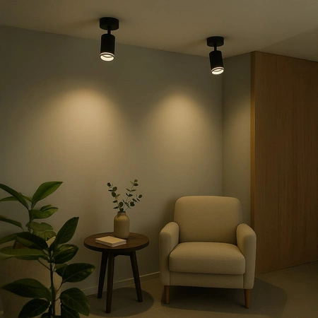 Oprawa Pipe Ring Spot Czarny 1xGU10