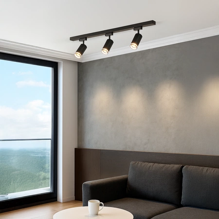 Zestaw Oprawa Pipe Ring Track Czarny 3xGU10 1m