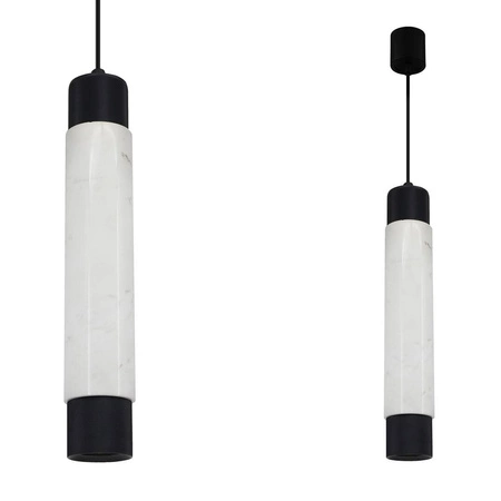 Nowoczesna lampa wisząca MARBLE WHITE/BLACK 1xGU10 ML6341