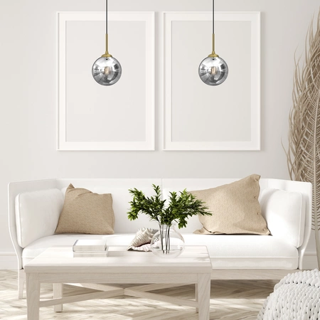 Stylowa lampa wisząca REFLEX fi 17 MLP8413, czarny/złoty, 1x40W E14