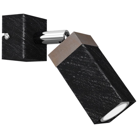 Kinkiet SOLO SAWN BLACK / PATINATED WOOD 1x mini GU10