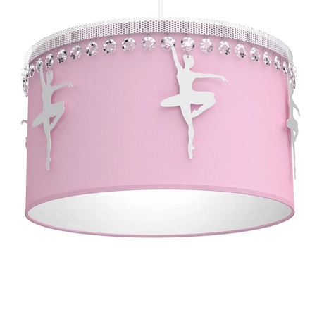 Lampa wisząca dziecięca z abażurem BALETNICA różowy śr. 37cm