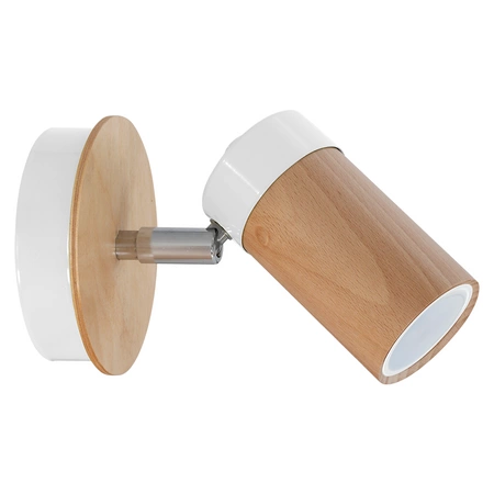 Kinkiet nowoczesny z drewna BARON biały