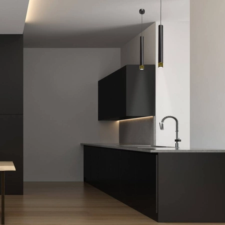 Nowoczesna lampa wisząca DANI BLACK/GOLD 1xGU10 MLP6239