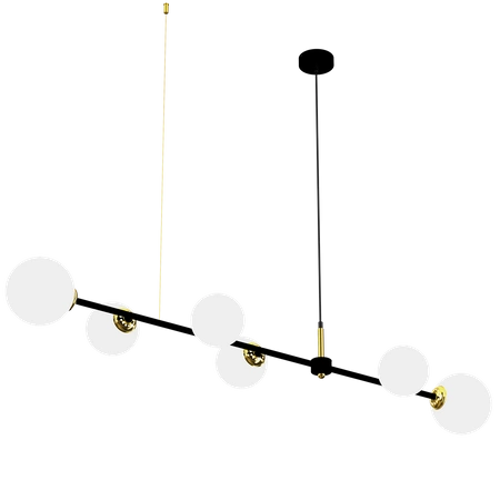 Lampa wisząca POP, MLP7846, czarny/złoty/biały, 6x40W E14