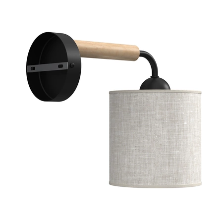 Kinkiet ATLANTA, MLP7450, czarny/drewno/beżowo-szary, 1x60W E27