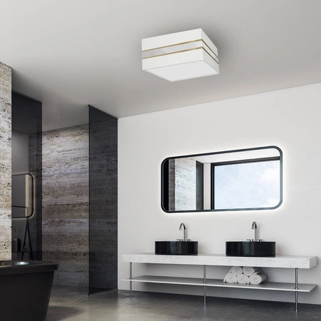 Lampa sufitowa ULTIMO WHITE, MLP7347, 40 cm, biały/transparentny/złoty, 2x60W E27