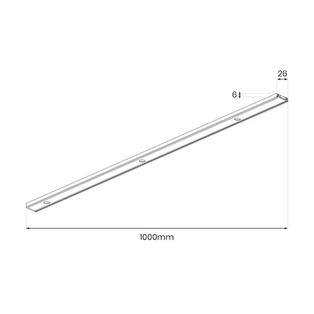Slim Magnetic Track Szyna Natynk Czarny 100cm + zaślepki