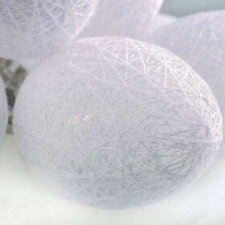 BAWEŁNIANE JAJKA WIELKANOCNE LED BIAŁE