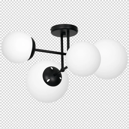 Nowoczesna lampa sufitowa LIMA BLACK 4xE14 MLP6527