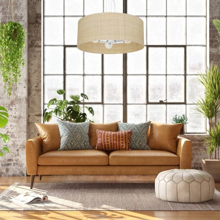 Lampa wisząca MARSHALL, MLP7490, biały/rattan, 3x60W E27