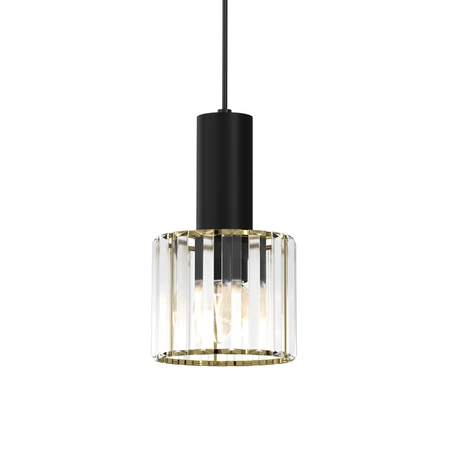 Lampa wisząca CRISTAL, MLP8360, czarny/transparentny/złoty, 1x60W E27