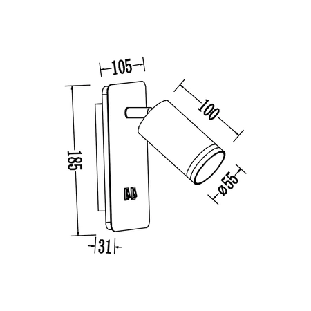 Oprawa Pipe Ring Kinkiet Czarny 1xGU10 + LED 6W