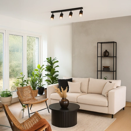 Oprawa Pipe Ring Spot Czarny 4xGU10