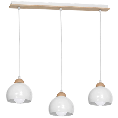 Lampa wisząca nowoczesna zwis listwa kula DAMA III biały szer. 64cm