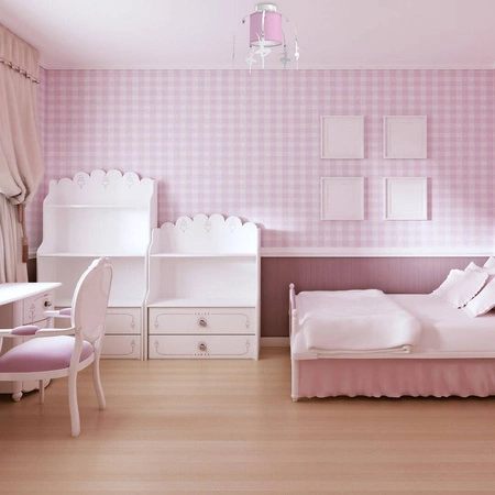 Lampa sufitowa dziecięca z abażurem BALETNICA różowy śr. 35cm