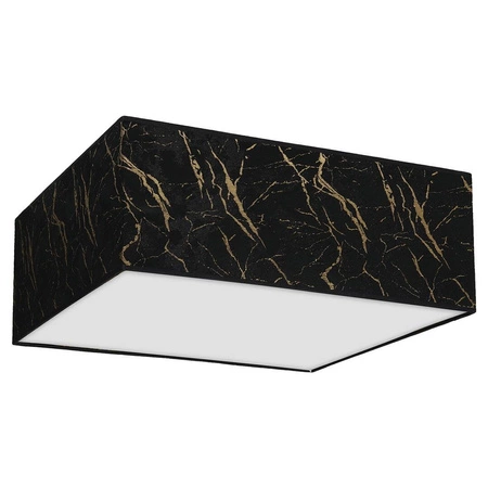 Kwadratowy plafon do salonu SENSO Black/Gold 50 cm 3xE27 | czarny złoty