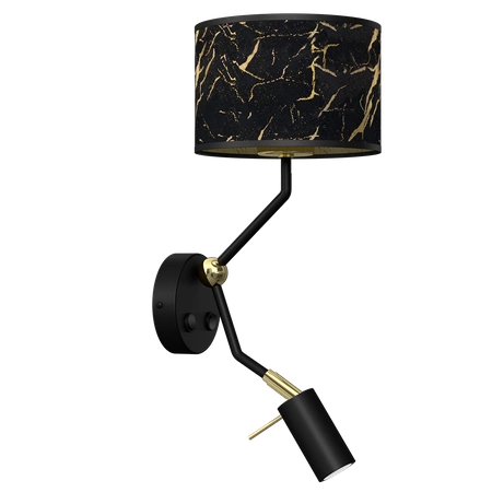 Kinkiet SENSO Black/Gold 1xE27 + 1x mini GU10 | czarny złoty