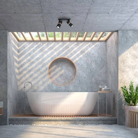 Lampa sufitowa nowoczesna reflektorek spot VIDAR II czarny szer. 40cm