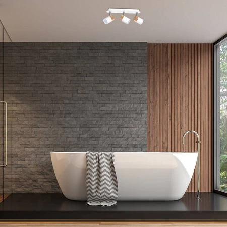 Lampa sufitowa JOKER, MLP6300, biały/drewno/chrom, 3x8W GU10