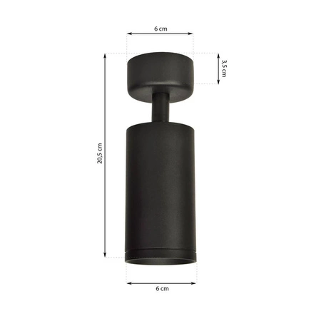 Reflektor sufitowy MICA BLACK 1xGU10