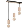 Lampa wisząca nowoczesna drewniana listwa LINES III drewno/czarny szer. 62cm