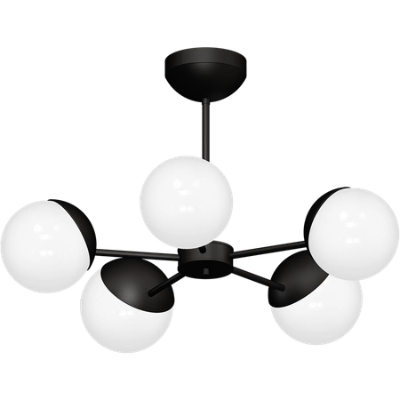 Lampa sufitowa nowoczesna szklana kula żyrandol SFERA V czarny/biały śr. 66cm