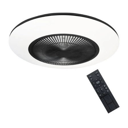 Plafon lampa sufitowa LED ARIA BLACK 38W z wentylatorem oraz funkcją ściemniana | Czarna