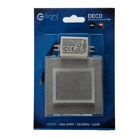 Oprawa schodowa LED 0,6W DECO barwa zimna 6500K EKS4444