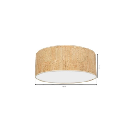 Lampa sufitowa CORK, MLP7521, 50 cm, biały/korkowy, 3x40W E27