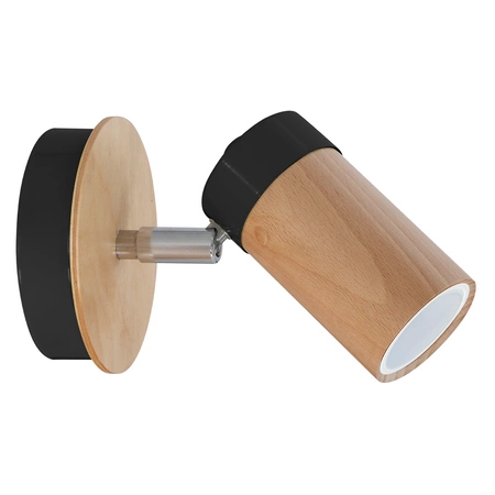 Kinkiet nowoczesny z drewna BARON czarny