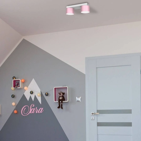 Lampa sufitowa listwa DIXIE PINK 2x GX53 szer. 24cm | różowy