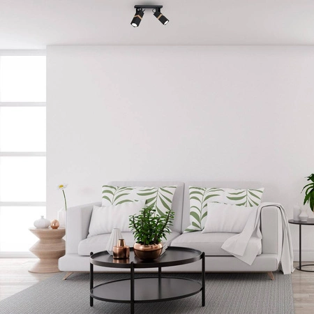 Lampa sufitowa nowoczesna reflektorek spot VIDAR II czarny szer. 40cm