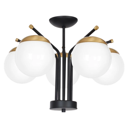 Lampa sufitowa nowoczesna żyrandol kula CARINA V czarny/biały śr. 60cm