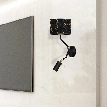 Kinkiet SENSO Black/Gold 1xE27 + 1x mini GU10 | czarny złoty